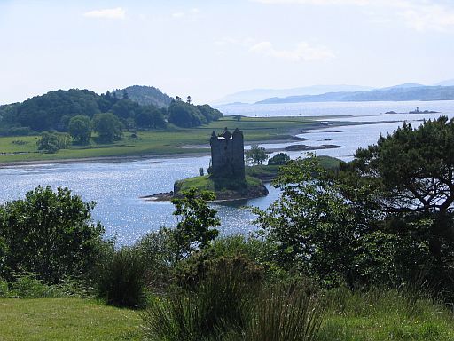 Castle stalker  in the sea loch, Loch Linnhe